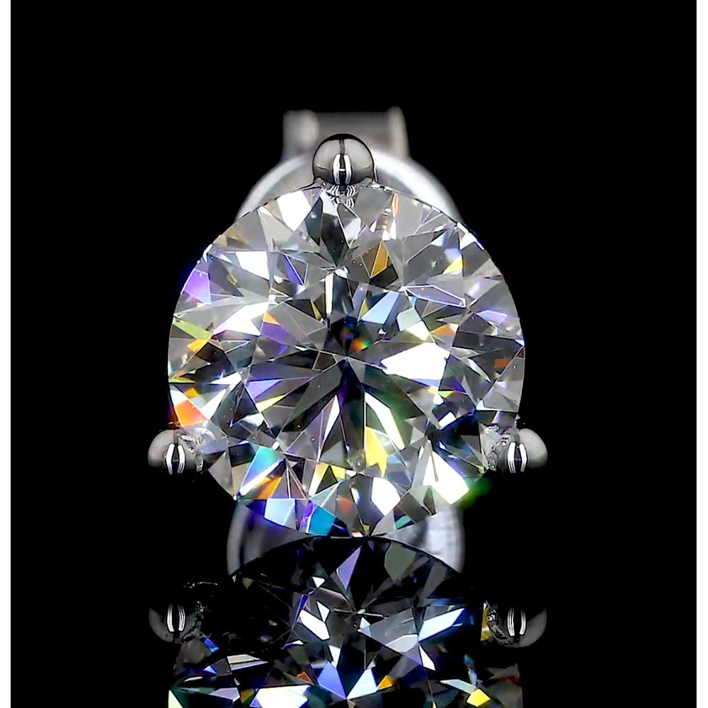 14K White Gold Martini Stud Earrings with 6.41 Carat Total Weight Round Brilliant Lab Diamonds IGI Certified I-J VS1 - Covaloro Fine Jewelry