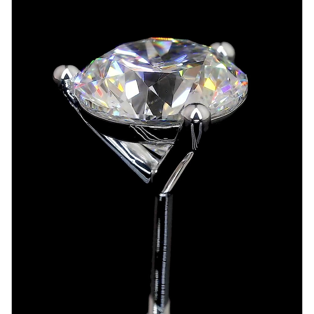 14K White Gold Martini Stud Earrings with 6.41 Carat Total Weight Round Brilliant Lab Diamonds IGI Certified I-J VS1 - Covaloro Fine Jewelry