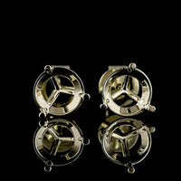 14K White Gold Martini Stud Earrings with Flush Set Round Lab Grown Diamonds - 2.05 Carats Total Diamond Weight - Covaloro Fine Jewelry