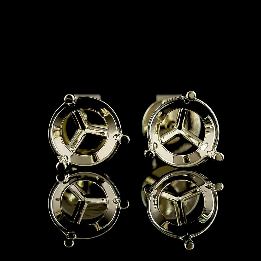 14K White Gold Martini Stud Earrings with Flush Set Round Lab Grown Diamonds - 2.05 Carats Total Diamond Weight - Covaloro Fine Jewelry