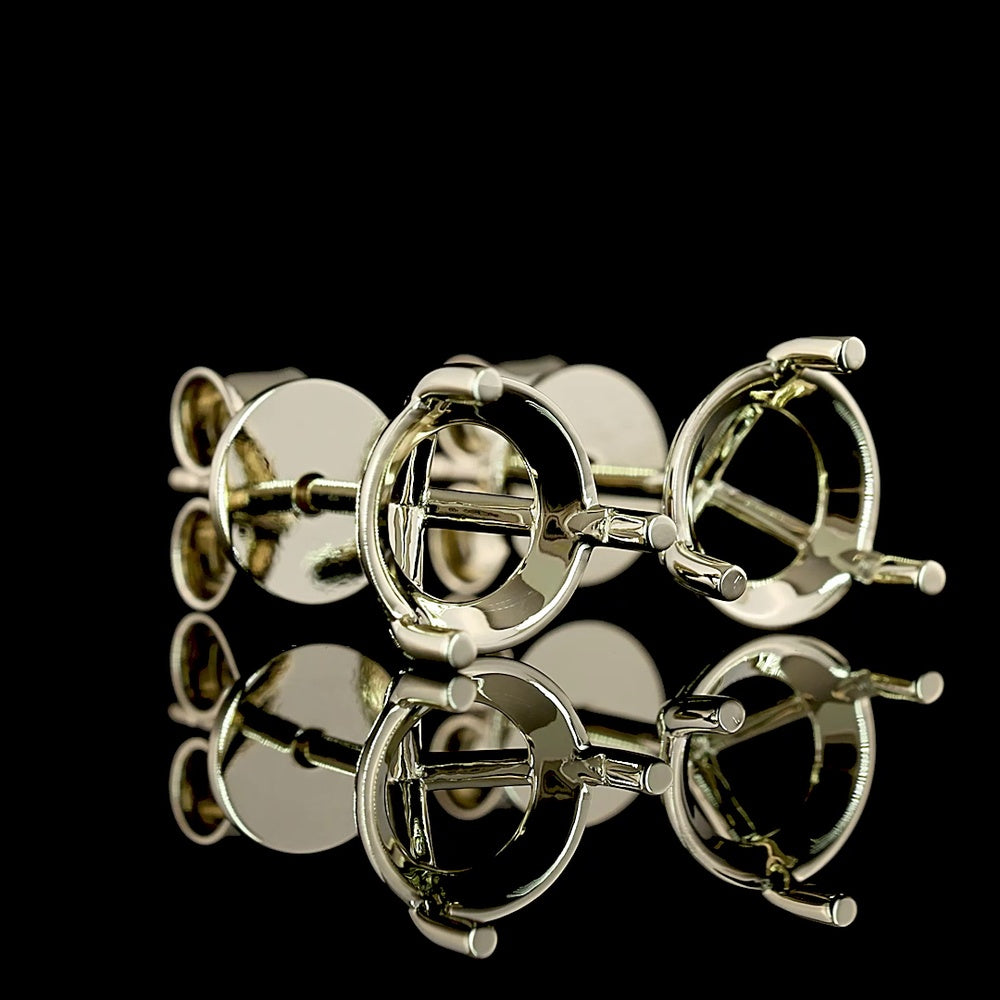 14K White Gold Martini Stud Earrings with Flush Set Round Lab Grown Diamonds - 2.05 Carats Total Diamond Weight - Covaloro Fine Jewelry