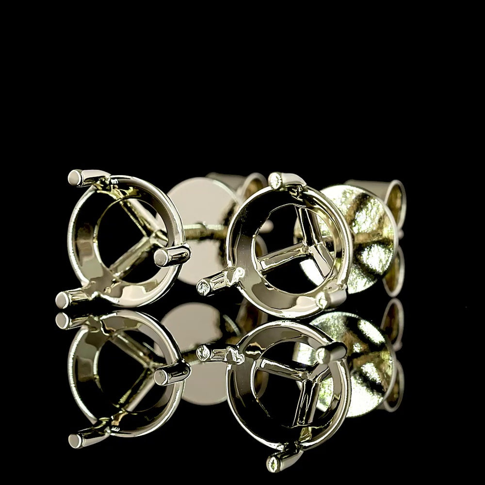 14K White Gold Martini Stud Earrings with Flush Set Round Lab Grown Diamonds - 2.05 Carats Total Diamond Weight - Covaloro Fine Jewelry