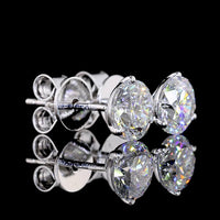 14K White Gold Martini Stud Earrings with Round Brilliant Lab Diamonds - 1.51 Carat Total Weight, E-F Color, VVS2 Clarity - Covaloro Fine Jewelry