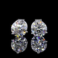 14K White Gold Martini Stud Earrings with Round Brilliant Lab Diamonds - 1.51 Carat Total Weight, E-F Color, VVS2 Clarity - Covaloro Fine Jewelry