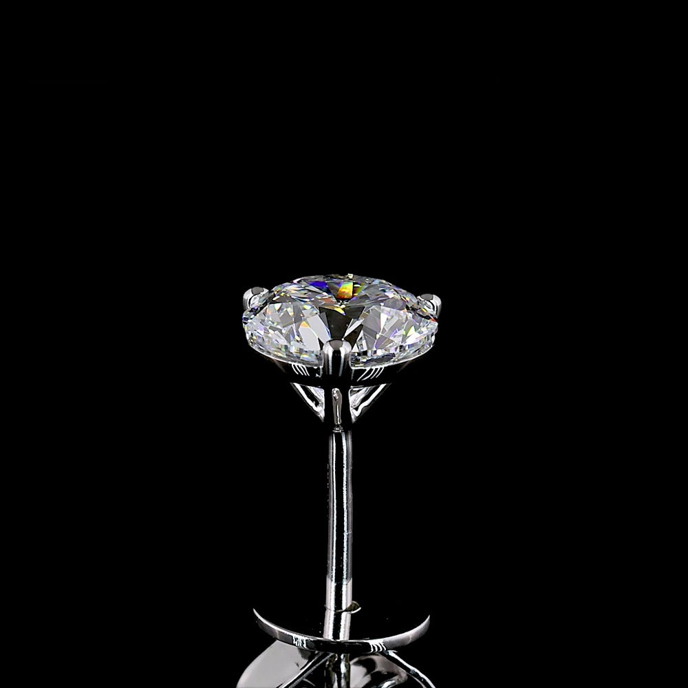 14K White Gold Martini Stud Earrings with Round Brilliant Lab Diamonds - 1.51 Carat Total Weight, E-F Color, VVS2 Clarity - Covaloro Fine Jewelry