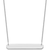 14K White Gold Medium Blank Bar Necklace with Polished Finish - 18" Length by Oro Pregiato