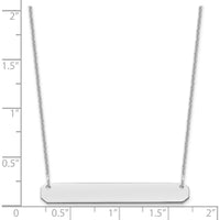 14K White Gold Medium Blank Bar Necklace with Polished Finish - 18" Length by Oro Pregiato