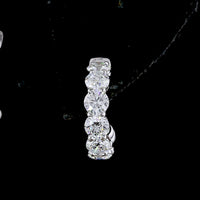 14K White Gold Medium C-Hoop Earrings with Prong Set Round Lab Diamonds - 2.86 Carat Total Diamond Weight - Covaloro Fine Jewelry