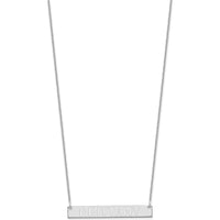 14K White Gold Medium Capitalized Arial Rounded Bar Necklace - Personalized and Engravable 18-Inch Cable Chain by Oro Pregiato