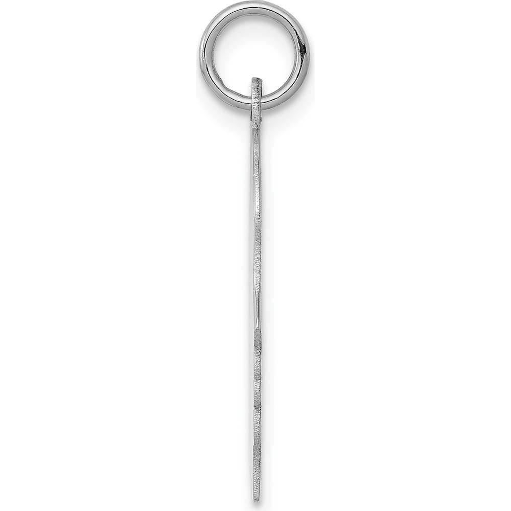 14K White Gold Medium Engravable Girl Profile Charm Pendant - 27mm Length by Oro Pregiato