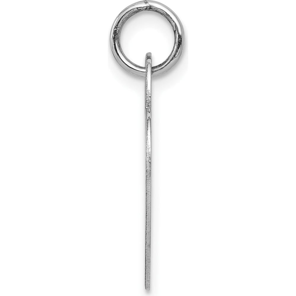 14K White Gold Medium Engravable Heart Pendant - Polished Finish with Rhodium Plating by Oro Pregiato