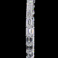 14K White Gold Medium Hoop Earrings with East-West Emerald Cut Lab Diamonds - 11.08 Carat Total Weight - Covaloro Fine Jewelry
