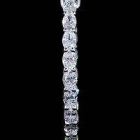 14K White Gold Medium Hoop Earrings with East-West Prong Set Oval Cut Lab Diamonds - 1.86 Carats Total Diamond Weight - Covaloro Fine Jewelry