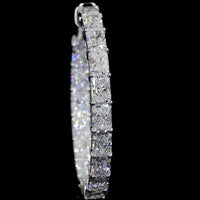 14K White Gold Medium Hoop Earrings with East-West Prong Set Radiant Cut Lab Diamonds - 7.26 Carats Total Diamond Weight - Covaloro Fine Jewelry
