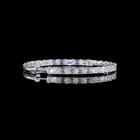 14K White Gold Medium Hoop Earrings with East-West Set Emerald Cut Lab Diamonds - 10.05 Carats Total Diamond Weight, E-F VS2 Clarity - Covaloro Fine Jewelry