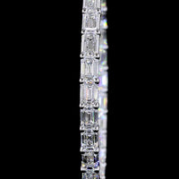 14K White Gold Medium Hoop Earrings with East-West Set Emerald Cut Lab Diamonds - 5.32 Carat Total Weight (E-F Color, VS Clarity) - Covaloro Fine Jewelry