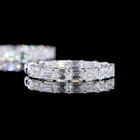 14K White Gold Medium Hoop Earrings with East-West Set Emerald Cut Lab Diamonds - 5.65 Carats Total Diamond Weight - Covaloro Fine Jewelry
