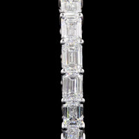 14K White Gold Medium Hoop Earrings with East-West Set Emerald Cut Lab Diamonds - 6.23 Total Carat Weight, E-F Color VVS2 Clarity - Covaloro Fine Jewelry