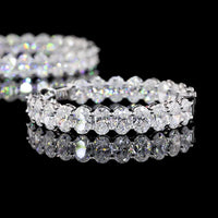 14K White Gold Medium Hoop Earrings with North-South Prong Set Oval Lab Diamonds - 8.96 Carat Total Weight - Covaloro Fine Jewelry