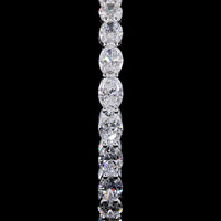 14K White Gold Medium Hoop Earrings with Prong-Set Oval Cut Lab Diamonds - 11.49 Carat Total Diamond Weight - Covaloro Fine Jewelry