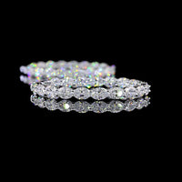 14K White Gold Medium Hoop Earrings with Prong-Set Oval Cut Lab Diamonds - 11.49 Carat Total Diamond Weight - Covaloro Fine Jewelry