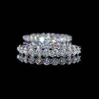 14K White Gold Medium Hoop Earrings with Prong Set Round Lab Diamonds - 10.05 Carat Total Weight - Covaloro Fine Jewelry