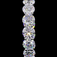 14K White Gold Medium Hoop Earrings with Prong Set Round Lab Diamonds - 12.35 Carat Total Diamond Weight - Covaloro Fine Jewelry