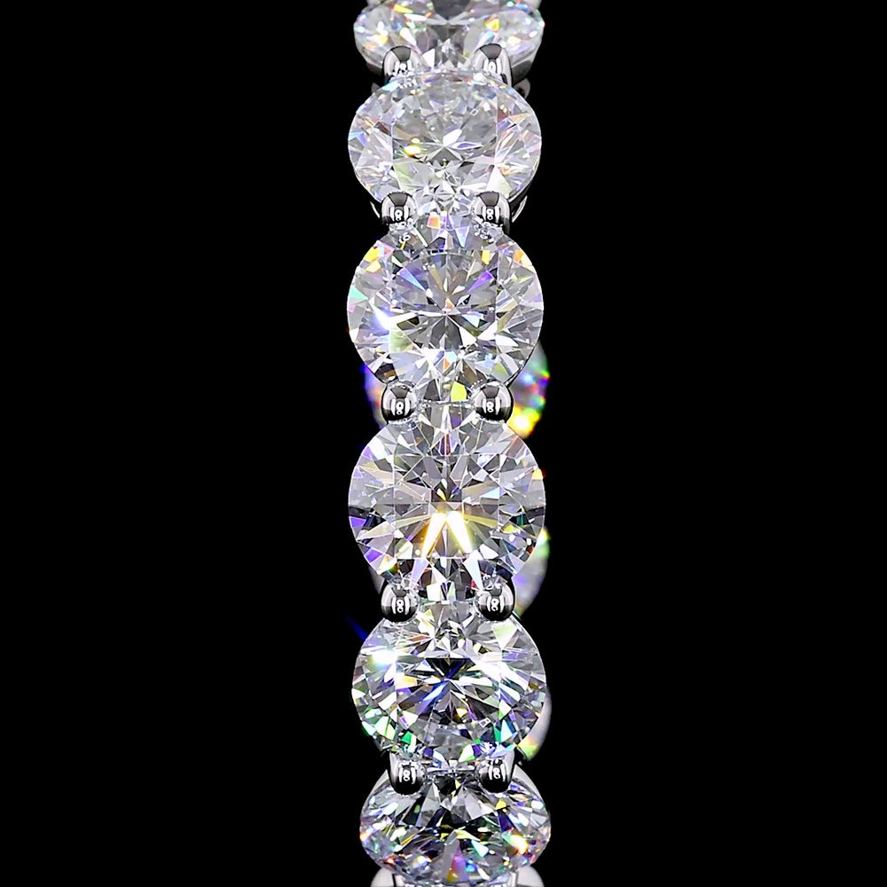 14K White Gold Medium Hoop Earrings with Prong Set Round Lab Diamonds - 12.35 Carat Total Diamond Weight - Covaloro Fine Jewelry