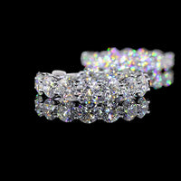14K White Gold Medium Hoop Earrings with Prong Set Round Lab Diamonds - 12.35 Carat Total Diamond Weight - Covaloro Fine Jewelry