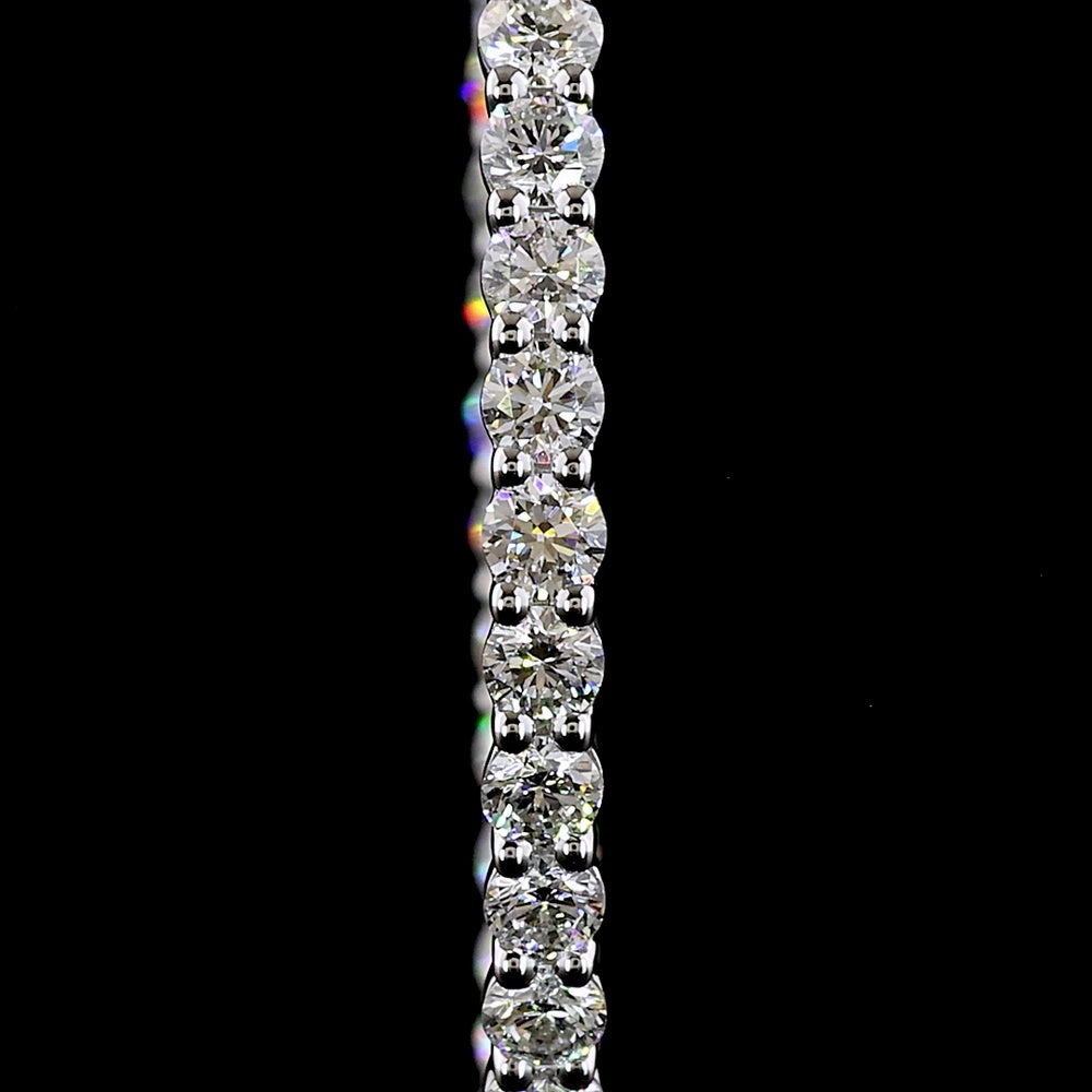 14K White Gold Medium Hoop Earrings with Prong Set Round Lab Diamonds - 2.15 Carats Total Diamond Weight - Covaloro Fine Jewelry