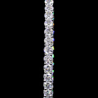 14K White Gold Medium Hoop Earrings with Prong Set Round Lab Diamonds - 2.88 Carats Total Diamond Weight - Covaloro Fine Jewelry