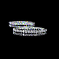 14K White Gold Medium Hoop Earrings with Prong Set Round Lab Diamonds - 3.87 Carats Total Diamond Weight - Covaloro Fine Jewelry