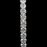 14K White Gold Medium Hoop Earrings with Prong Set Round Lab Diamonds - 3.90 Carats Total Diamond Weight (1.95 Carats per earring) - Covaloro Fine Jewelry