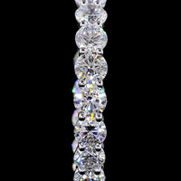 14K White Gold Medium Hoop Earrings with Prong Set Round Lab Diamonds - 5.20 Carat Total Diamond Weight - Covaloro Fine Jewelry