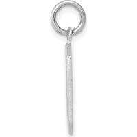 14K White Gold Medium Polished Number 0 Charm Pendant - Contemporary Design by Oro Pregiato