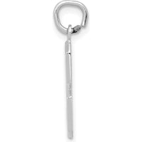 14K White Gold Medium Polished Number 3 Charm with Rhodium Plating by Oro Pregiato
