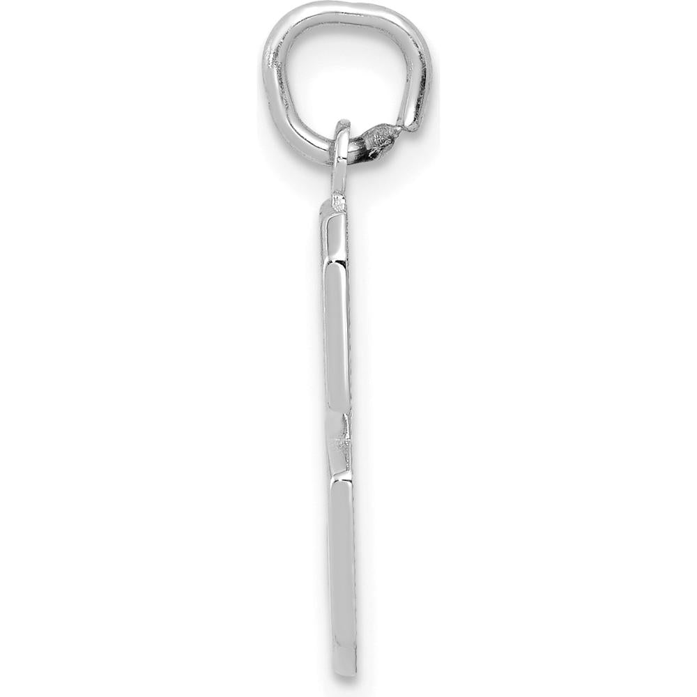 14K White Gold Medium Polished Number 3 Charm with Rhodium Plating by Oro Pregiato