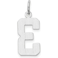 14K White Gold Medium Polished Number 3 Charm with Rhodium Plating by Oro Pregiato