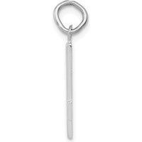 14K White Gold Medium Polished Number 4 Charm with Rhodium Plating by Oro Pregiato