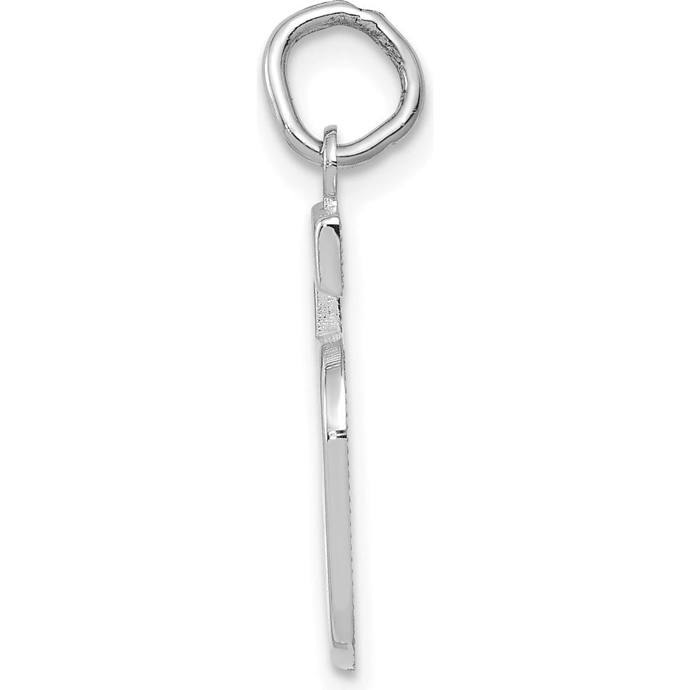 14K White Gold Medium Polished Number 5 Charm - Rhodium Plated by Oro Pregiato