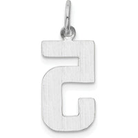 14K White Gold Medium Polished Number 5 Charm - Rhodium Plated by Oro Pregiato