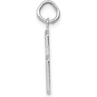 14K White Gold Medium Polished Number 6 Charm Pendant with Rhodium Plating by Oro Pregiato