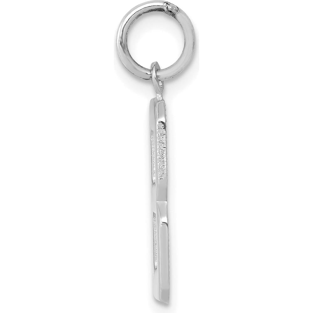 14K White Gold Medium Polished Number 8 Charm with Rhodium Plating by Oro Pregiato
