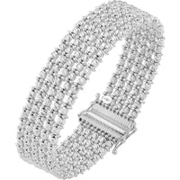 14K White Gold Medium Red Carpet Bracelet with Slide Clasp - 7" by Orozza Fine Jewelry
