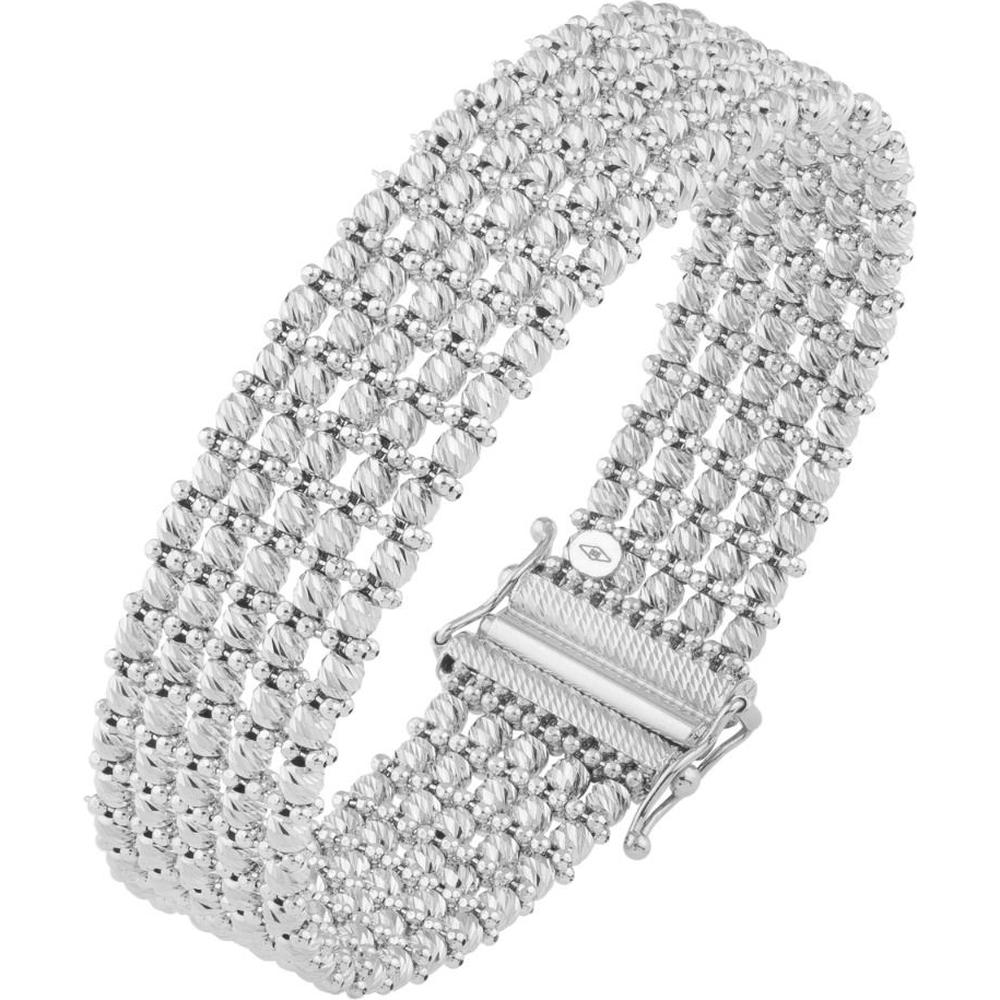 14K White Gold Medium Red Carpet Bracelet with Slide Clasp - 7" by Orozza Fine Jewelry