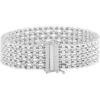 14K White Gold Medium Red Carpet Bracelet with Slide Clasp - 7" by Orozza Fine Jewelry