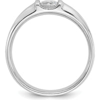 14K White Gold Men's 1/2 Carat Round Diamond Ring - Rhodium Plated by IBGoodman
