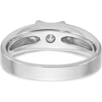 14K White Gold Men's 1/2 Carat Round Diamond Ring - Rhodium Plated by IBGoodman