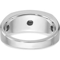 14K White Gold Men's 1/3 Carat Diamond Ring with Round Faceted Diamond - 0.349 Carats Total Diamond Weight by IBGoodman