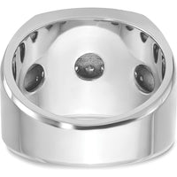 14K White Gold Men's 4-Row Diamond Band Ring with Polished Grooved Design - 1 1/5 Carats Total Diamond Weight by IBGoodman